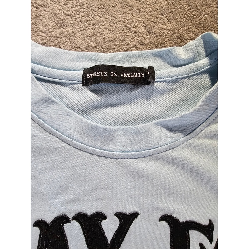 Streetz Iz Watchin Pray For My Opps Angel Muscle Tee Light Blue Small - Picture 6 of 12